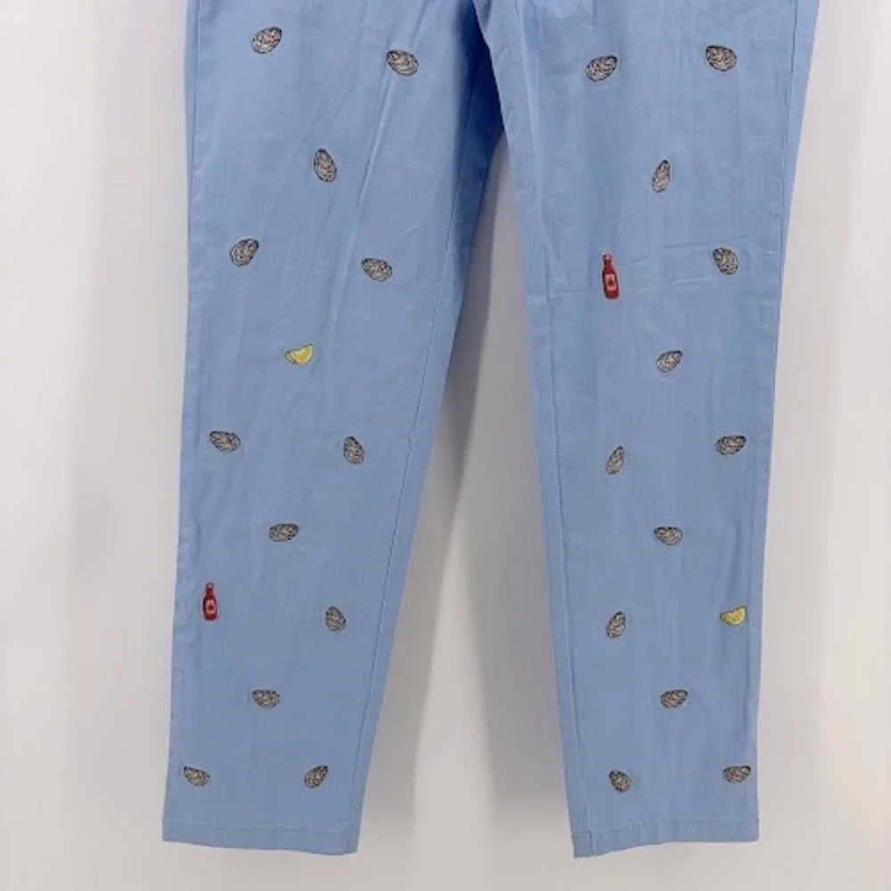 Vineyard Vines Breaker Pants Mens 30x29 Blue Embroidered Oyster Lemon hot sauce